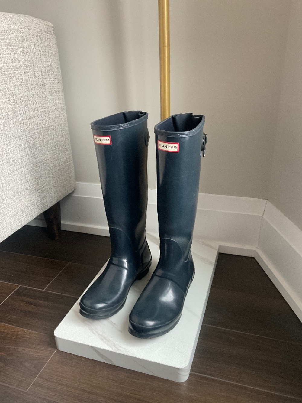 Hunter Tall Rain Boots Navy